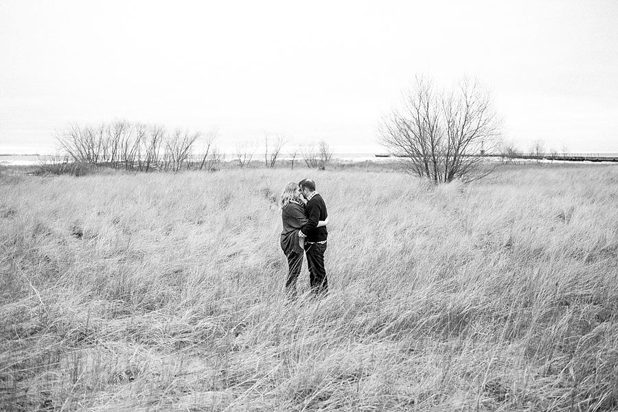 Black and White Chicago Engagement Photographs 